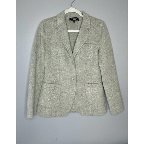 Talbots Blazer Womens 4 Gray Wool Tailored Jacket Classic Career Casual Pockets - Picture 2 of 15